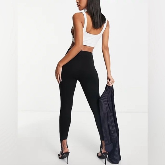 & Other Stories Ponte Knit Stirrup High-Waisted Pant Legging | Black | M - Picture 3 of 16
